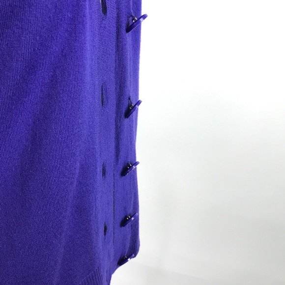 Tory Burch Cardigan Purple Merino Wool Sweater Med - Picture 7 of 8
